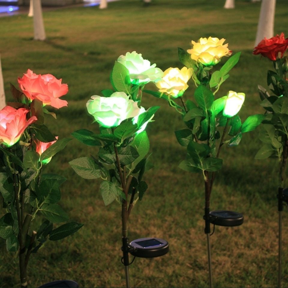 โคมไฟดอกกุหลาบโซลาร์-5-เส้นผมไฟ-led-led-ตกแต่งกลางแจ้งสวนกันน้ำสวนวิลล่าวิลล่าสนามหญ้า