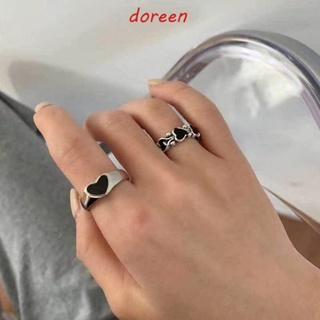 Doreen แหวนนิ้วชี้ รูปหัวใจ เรียบง่าย หรูหรา ปรับได้ วางซ้อนกันได้ เครื่องประดับ สําหรับงานแต่งงาน ปาร์ตี้ ของขวัญ