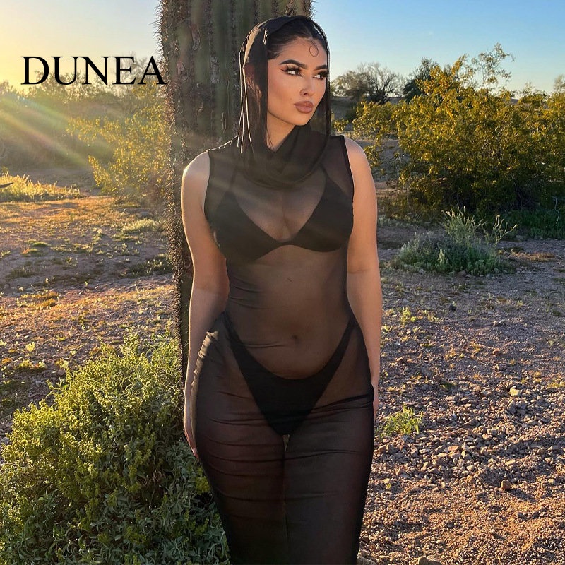dunea-ชุดเดรสชายหาด-แขนกุด-มีฮู้ด-ผ้าตาข่าย-เซ็กซี่-สําหรับผู้หญิง