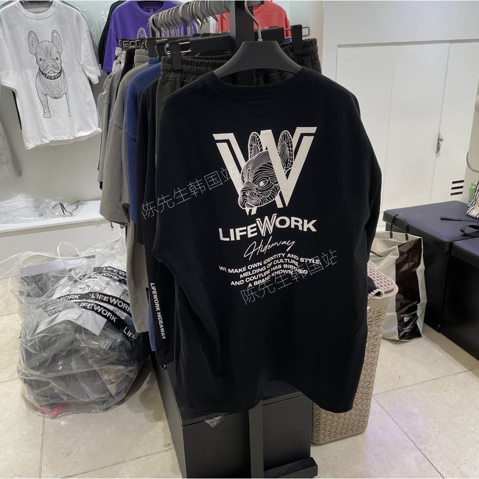 lifework-เสื้อยืด-แขนสั้น-ผ้าฝ้ายแท้-พิมพ์ลาย-อินเทรนด์