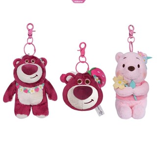 ของแท้ จี้ตุ๊กตาการ์ตูนดิสนีย์ Lotso สตรอเบอร์รี่ หมีน่ารัก สําหรับตกแต่งกระเป๋านักเรียน