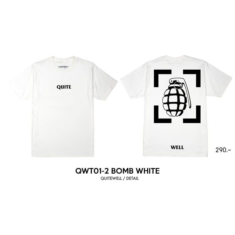 พร้อมส่ง-ผ้าฝ้ายบริสุทธิ์-qwt01-2-bomb-white-เสื้อยืดสีขาว-t-shirt