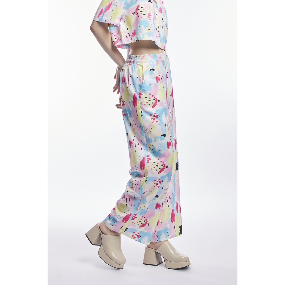 esp-กางเกงขายาวลายพู่กัน-ผู้หญิง-brushstroke-print-long-trousers-5986