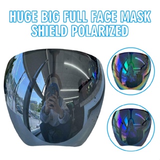 Aimy Oversized Big Full Face Mask Shield Polarized Large Mirror Sunglasses
