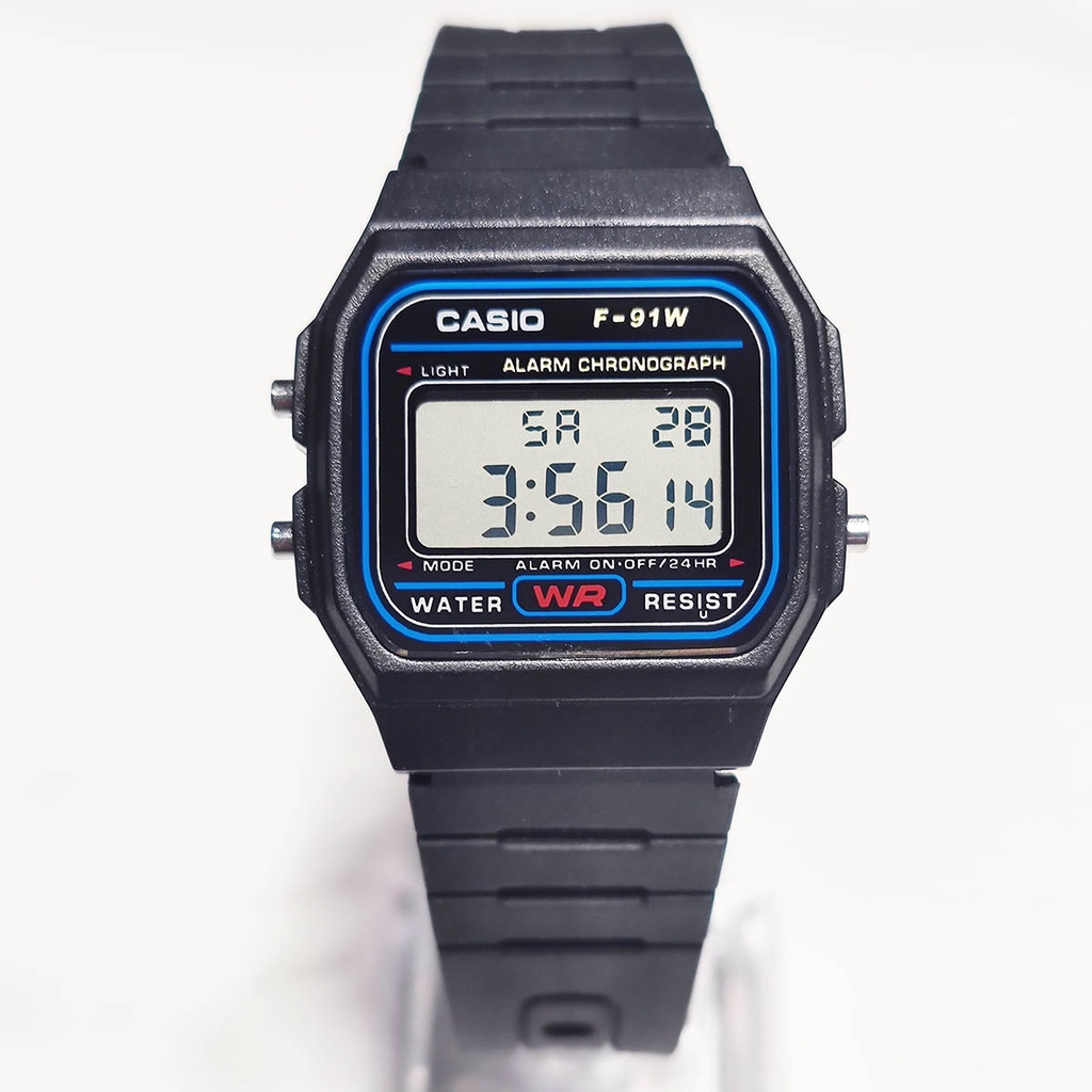 นาฬิกาcasioผู้ชาย-casio-g-shock-นาฬิกา-กันน้ํา-นาฬิกาข้อมือดิจิทัล-led-กันน้ํา-สําหรับผู้ชาย-และผู้หญิง-f-91w-ต้นฉบับ-100-casio-edifice-watch