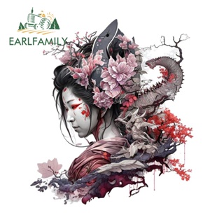 Earlfamily สติกเกอร์ Geisha กันน้ํา ขนาด 13 ซม. x 11.4 ซม. สําหรับติดตกแต่งรถยนต์ รถจักรยานยนต์ แล็ปท็อป