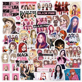 สติกเกอร์ ลายการ์ตูน BLACKPINK กันน้ํา สไตล์เกาหลี สําหรับตกแต่งสมุดโน้ตบุ๊ก 54 แผ่น ขายส่ง