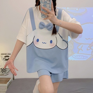 Summer new Cinnamoroll pajamas sweet home service suit womens comfortable soft short-sleeved shorts