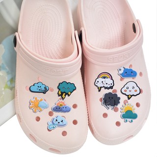 CROCS เข็มกลัด รูปการ์ตูนเมฆ ดวงอาทิตย์ สําหรับตกแต่งรองเท้าเด็ก