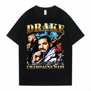 มีความสุข [S-5XL] เสื้อยืดแขนสั้นลําลอง พิมพ์ลาย Awesome Rapper Drake สไตล์ฮิปฮอป โอเวอร์ไซซ์ แฟชั่นฤดูร้อน สําหรับผู้ชา