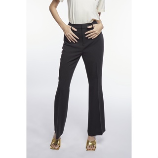 ESPADA กางเกงเอวสูงทรงบู้ทคัท ผู้หญิง สีดำ | High Waist Bootcut Trousers | 4652