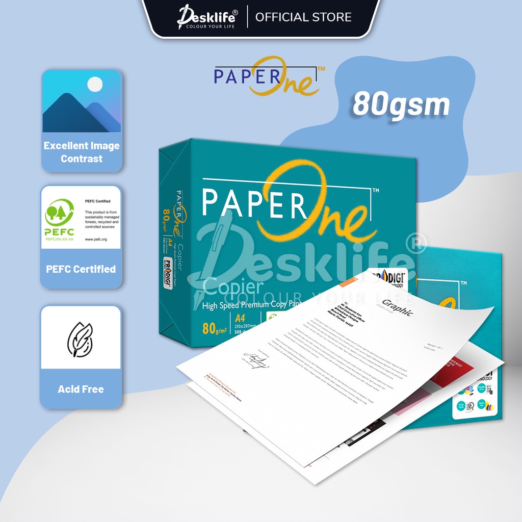 desklife-paperone-กระดาษโฟโต้สเตท-ขนาด-a4-70-แกรม-80-แกรม-450s-ream-kertas-a4-สีขาว