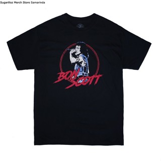 ร้อน 3 คอลูกเรือเสื้อยืดคอกลมเสื้อยืด พิมพ์ลายวง Bon SCOTT AC/DC - Mผ้าฝ้ายแท้