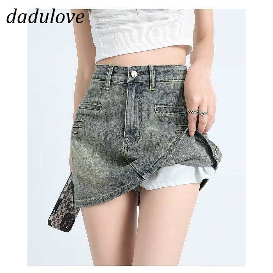 dadulove-new-american-ins-retro-thin-section-washed-denim-shorts-niche-high-waist-a-line-pants-hot-pants