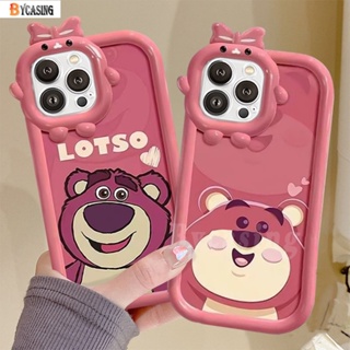 เคสโทรศัพท์มือถือ ลายการ์ตูนหมีสตรอเบอร์รี่ 3D ประดับโบว์ สําหรับ Realme C53 C55 C33 C30 C31 C21Y C25Y C35 Realme 10 4G 9i 8i C12 C11 C20 C17 C15 C25 C3 5i 6i 7i 5 C2 Narzo 50A