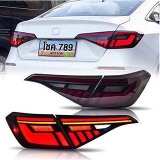 (รับประกัน1ปี) ไฟท้าย HONDA CIVIC FE ปี 2021 2022 2023 LED Sequential + Welcome Light ไฟแต่ง หล่อมาก ปลั๊กตรงรุ่น