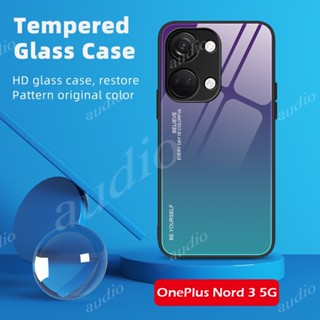 เคสโทรศัพท์มือถือกระจกนิรภัย แบบแข็ง ไล่โทนสี กันกระแทก สําหรับ Oneplus Nord 3 CE3 Lite Nord3 5G 2023 Nord CE 3 3Lite 5G