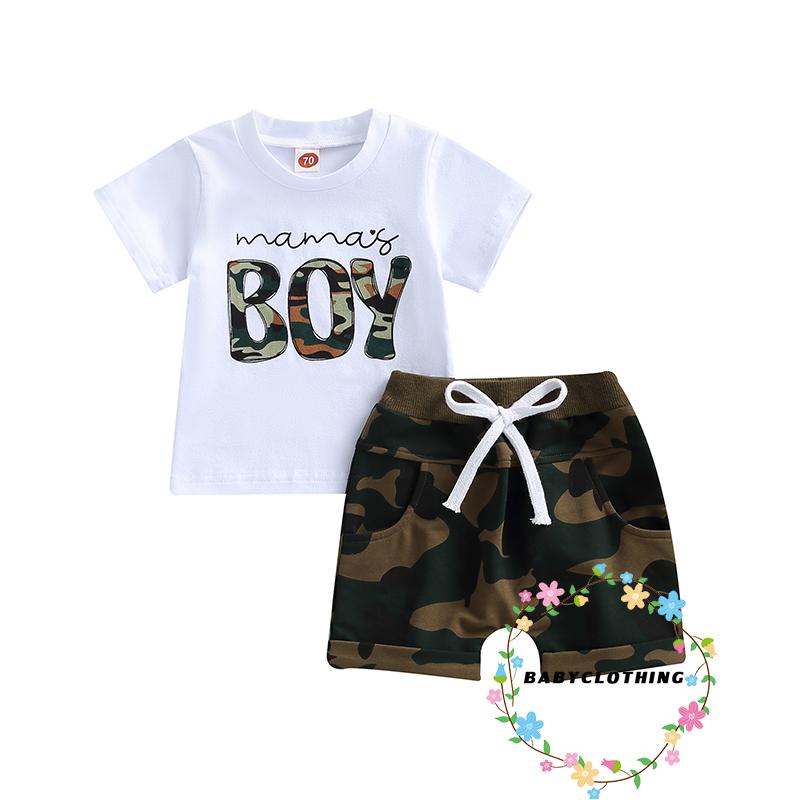 babyclothes-ชุดเสื้อยืด-แขนสั้น-พิมพ์ลายตัวอักษร-และกางเกงขาสั้น-ลายพราง-แฟชั่นฤดูร้อน-สําหรับเด็กผู้ชาย