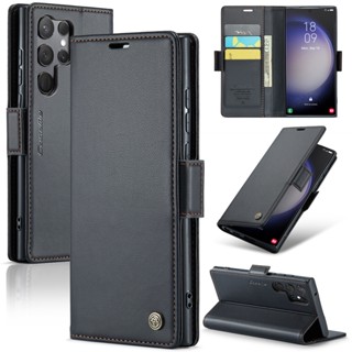 Caseme เคสโทรศัพท์หนัง PU ฝาพับ กันกระแทก พร้อมช่องใส่บัตร ขาตั้งวาง สําหรับ Samsung Galaxy S23 Ultra S22 Plus