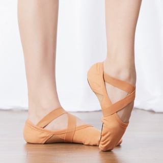 รองเท้าบัลเล่ต์ แบบยืดหยุ่น เหมาะกับใส่เต้นรํา สําหรับผู้หญิง ไซซ์ 35-40