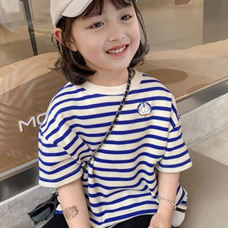 พร้อมส่ง ขายดี เสื้อยืดแขนสั้น คอกลม ผ้าฝ้าย 100% พิมพ์ลายการ์ตูนน่ารัก สไตล์เกาหลี ญี่ปุ่น แฟชั่นฤดูร้อน สําหรับเด็กผู้หญิง