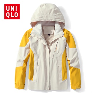 Uni...qlo [M-3XL] เสื้อแจ็กเก็ต มีฮู้ด กันน้ํา กันลม ให้ความอบอุ่น แฟชั่นฤดูใบไม้ร่วง และฤดูหนาว สําหรับผู้หญิง