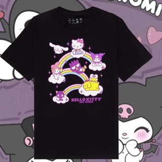 Hello Kitty and Friends Fashion Rainbow เสื้อยืดผ้าฝ้าย unisex S-5XL