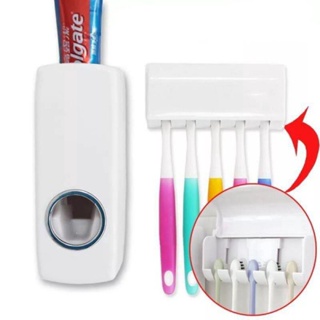 ที่บีบยาสีฟันอัตโนมัติ ไม่ต้องเจาะผนัง สติ๊กเกอร์กาวนาโน ที่วางแปรงสีฟัน ที่ใส่แปรงสีฟัน ที่กดหลอดยาสีฟัน