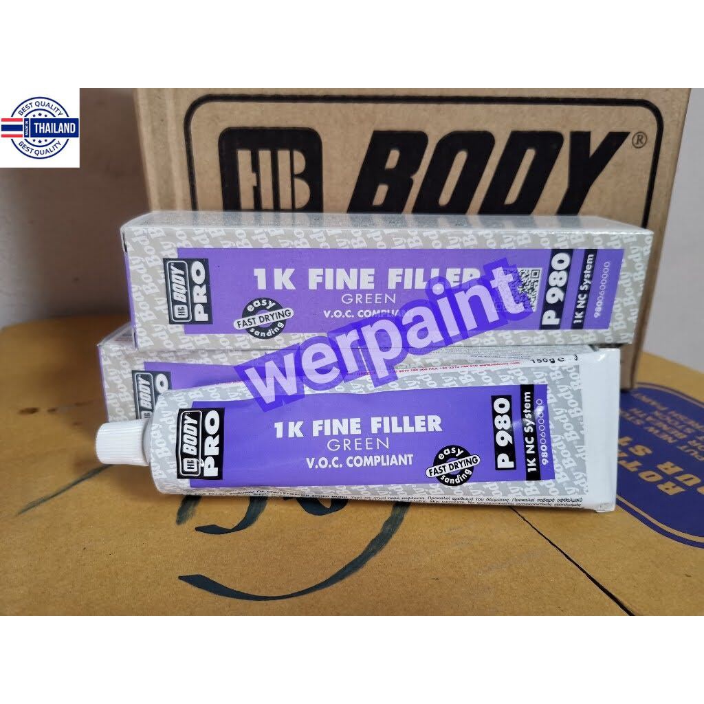 สีโป้วเก็รอย ชนิดหลอด Body P980 สีโป้วละเอียด สีโป้วหลอด 150 กรัม ...