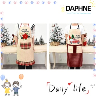 Daphne ผ้ากันเปื้อน ลายคริสต์มาส สีกาแฟ สําหรับตกแต่ง