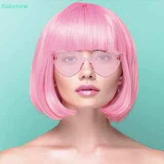 &lt;Babynew&gt; วิกผมบ๊อบสั้นตรง ไฟเบอร์สังเคราะห์ สีชมพู สําหรับตุ๊กตาบาร์บี้