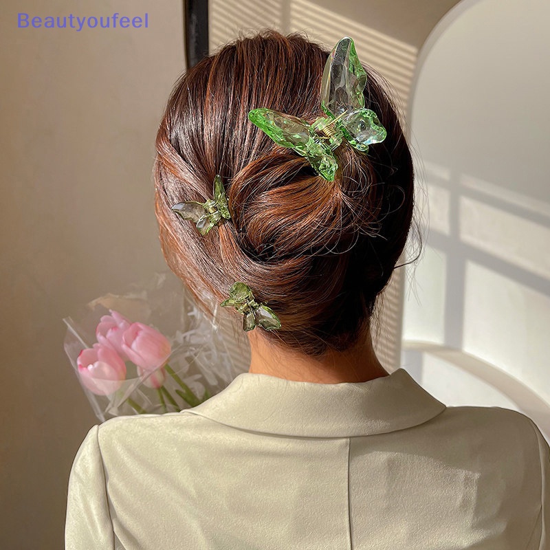 beautyoufeel-กิ๊บติดผมหางม้า-อะคริลิค-ประดับคริสตัล-รูปผีเสื้อ-หรูหรา-เครื่องประดับ-สําหรับเด็กผู้หญิง