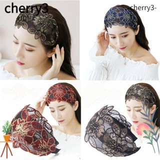 Cherry3 ที่คาดผม ปักลายดอกไม้ ลูกไม้