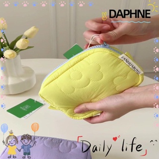 Daphne กระเป๋าถือ กระเป๋าเครื่องสําอาง ผ้าฝ้ายผสม แบบนิ่ม ลายดอกไม้ สีแคนดี้ ใส่สบาย สําหรับเด็กผู้หญิง 4 สี