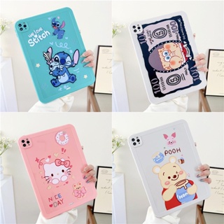 เคส TPU นิ่ม ลายการ์ตูน For iPad Pro 12.9 2018 2020 2021 2022 ระนาบ แท็บเล็ต ปกป้องเปลือก Cute Cartoon Photo frame painting Stitch Kuromi Winnie the Pooh Kitty Doraemon Flat Plate Cover Soft TPU Case