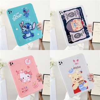 เคส TPU นิ่ม ลายการ์ตูน For iPad Pro 12.9 2018 2020 2021 2022 ระนาบ แท็บเล็ต ปกป้องเปลือก Cute Cartoon Photo frame painting Stitch Kuromi Winnie the Pooh Kitty Doraemon Flat Plate Cover Soft TPU Case