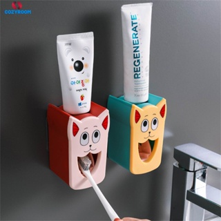 Creative Automatic Toothpaste Squeezer Set Wall-Mounted Cartoon Toothpaste Dispenser Holder Bathroom Shelf เด็กบีบคั้นเครื่องมือที่มีประโยชน์ซินเทีย cynthia cynthia