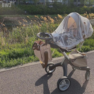 BW3 รถเข็นเด็ก Wind Shade ลายการ์ตูนระบายอากาศได้ผ้าคลุมรถเข็นเด็กตาข่ายสากลสำหรับทารก
