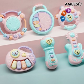 Ameesi กลองมือเขย่าแล้วมีเสียงเพลงจีน ของเล่นเสริมการเรียนรู้เด็ก 0-12 เดือน