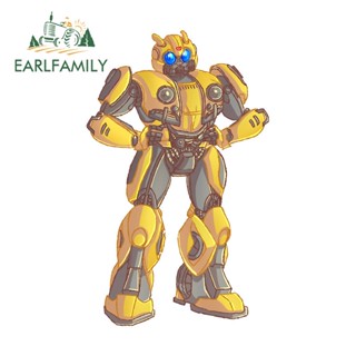 Earlfamily สติกเกอร์ กันน้ํา กันแดด ลายกราฟฟิตี้ Transformers Bumblebee 13 ซม. สําหรับติดตกแต่งรถยนต์ รถจักรยานยนต์