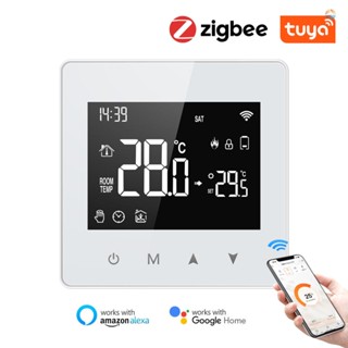 {fash} Tuya ZigBee เครื่องควบคุมอุณหภูมิอัจฉริยะ หน้าจอ LCD ปรับอุณหภูมิได้ ขนาดกะทัดรัด สําหรับหม้อไอน้ําแก๊ส