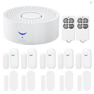 {fash} ชุดระบบเตือนภัยอัจฉริยะ WiFi ไร้สาย 2.4GHz อเนกประสงค์ เซนเซอร์ประตู หน้าต่าง ระบบเตือนภัย เปิดประตู รีโมตคอนโทรล