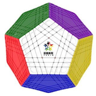 Yuxin HuangLong Megaminx ลูกบาศก์ปริศนา ความเร็ว 7x7 7x7x7 ไร้สติกเกอร์