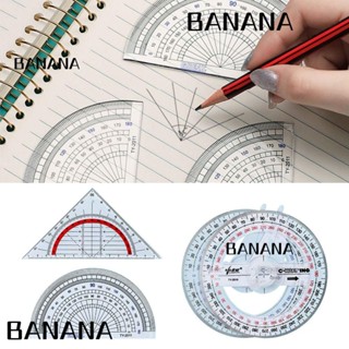 Banana1 ไม้โปรแทรกเตอร์วัดมุม พลาสติกใส 180 360 องศา คุณภาพสูง สําหรับวาดรูป