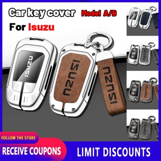 เคสกุญแจรถยนต์ หนังวัวแท้ สังกะสีอัลลอย คุณภาพสูง สําหรับ Isuzu รุ่น A B Crosswind D-Max Crosswind Sportivo Alterra Highlander Amigo Ascender Axiom Gemini Hombre