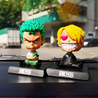 [Interesting] ตุ๊กตาหัวเขย่า ลายการ์ตูนอนิเมะ Luffy Zoro Bobblehead อุปกรณ์เสริม สําหรับตกแต่งภายในรถยนต์