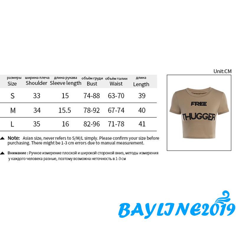 bay-เสื้อครอปท็อป-คอกลม-แขนสั้น-พิมพ์ลายตัวอักษร-ประดับเพชรเทียม-แนวสตรีท-สําหรับผู้หญิง