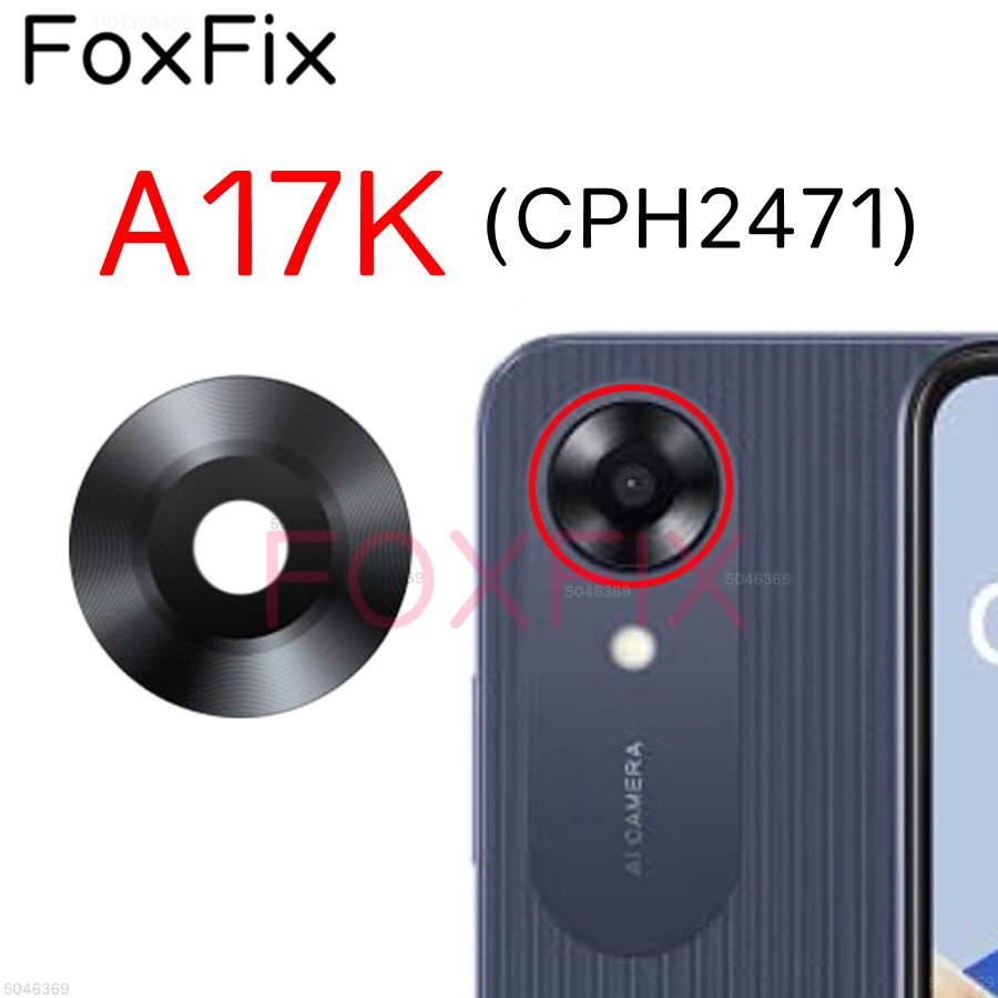 เลนส์กระจกกล้องด้านหลัง แบบเปลี่ยน พร้อมสติกเกอร์กาว สําหรับ OPPO A17K ...