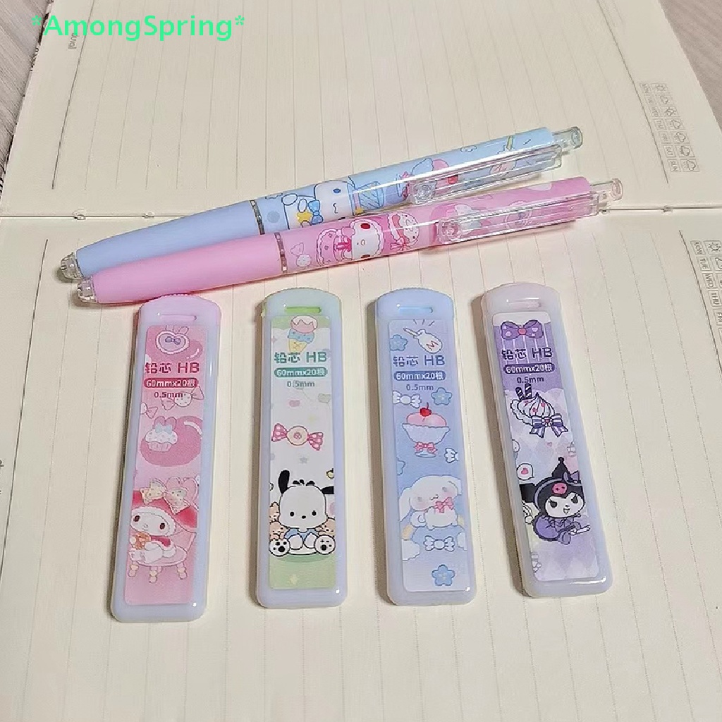 sanrio-amongspring-gt-ชุดเครื่องเขียน-ดินสอกดอัตโนมัติ-ลายการ์ตูนซานริโอ้-พร้อมไส้ดินสอ-hb-สําหรับเด็กนักเรียน-1-ชุด