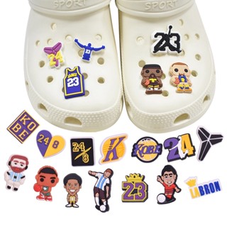 เข็มกลัด ลายการ์ตูน James NBA Crocs Jibbitz Basketball Jibitz Charm Kobe Bryant Croc Jibbits เครื่องประดับ สําหรับผู้หญิง